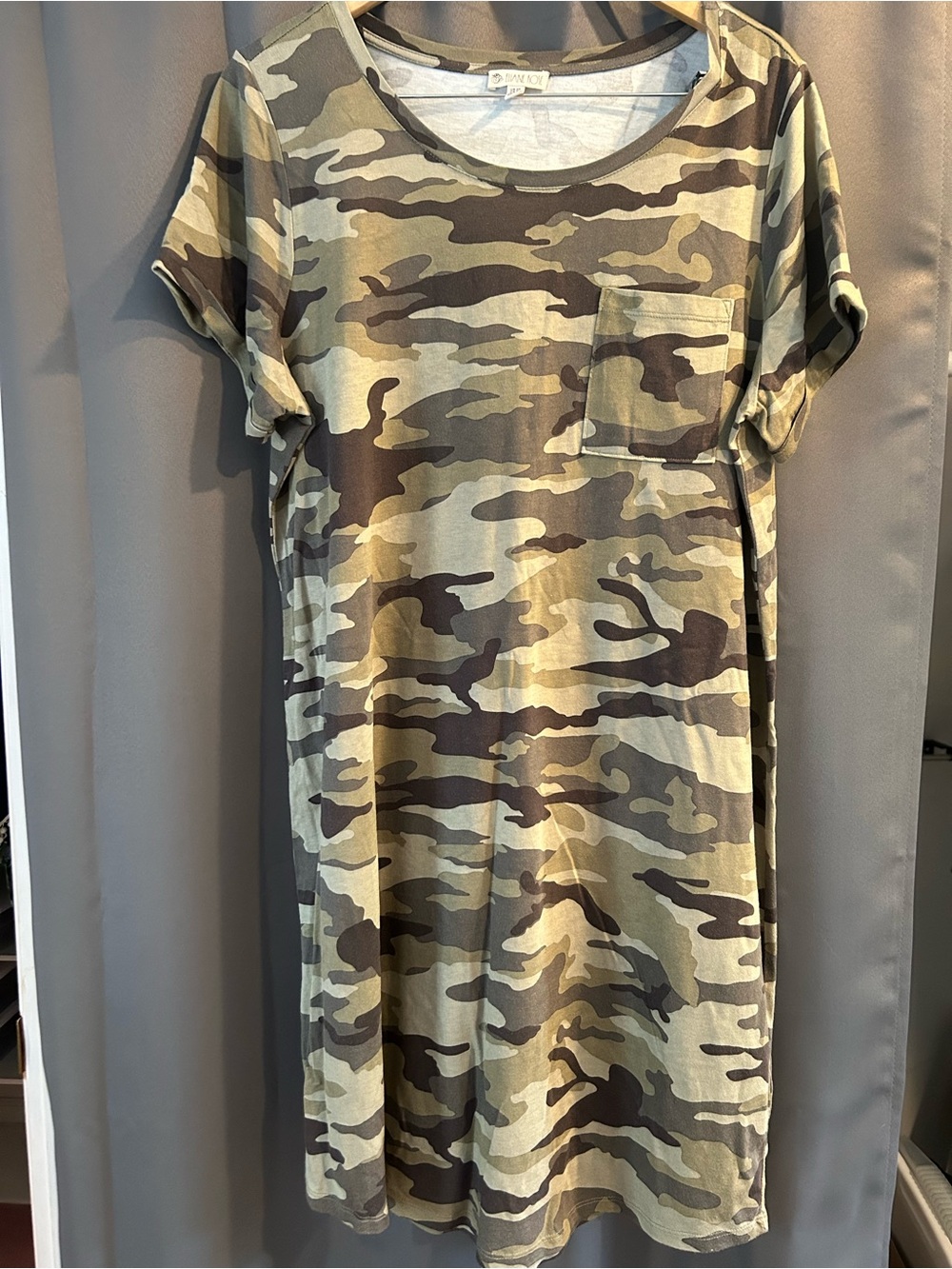 Green camo tee shirt dress size 2x